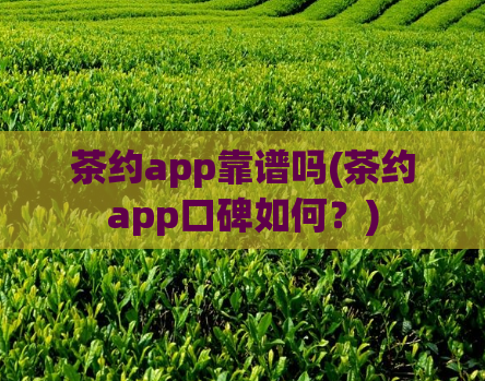 茶约app靠谱吗(茶约app口碑如何？)  第1张