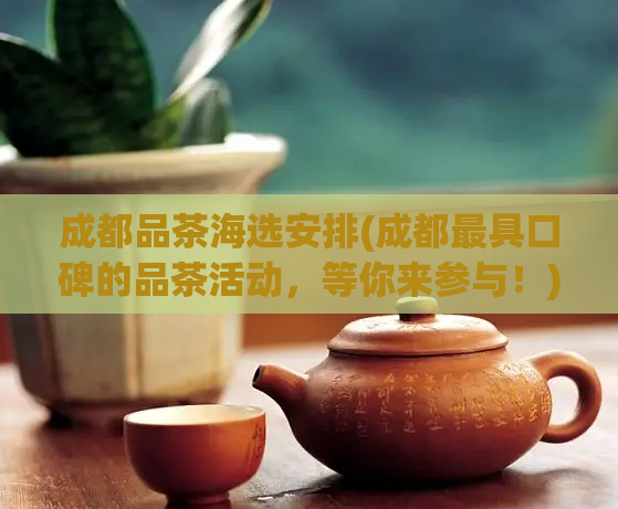 成都品茶海选安排(成都最具口碑的品茶活动，等你来参与！)  第1张