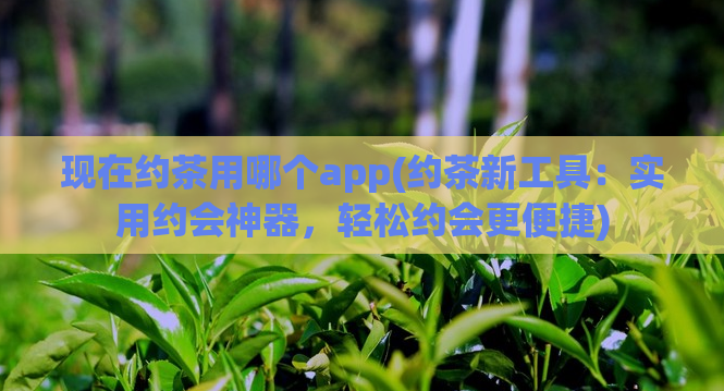 现在约茶用哪个app(约茶新工具：实用约会神器，轻松约会更便捷)  第1张