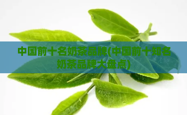 中国前十名奶茶品牌(中国前十知名奶茶品牌大盘点)  第1张