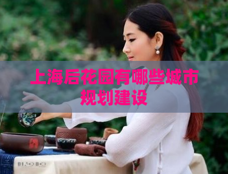上海后花园有哪些城市规划建设  第1张