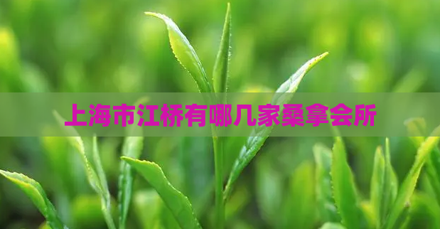 上海市江桥有哪几家桑拿会所 第1张 上海市江桥有哪几家桑拿会所 第1张